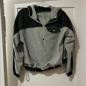 Dark Green and Light Green Hooded Jacket with Lime Accents